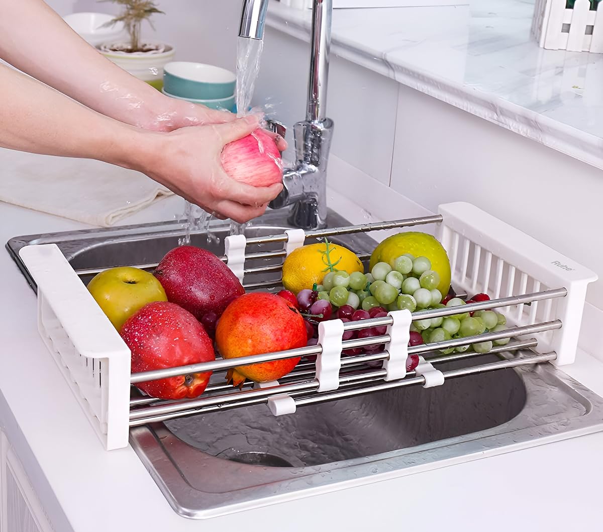 Ruhe® Vegetable Basket | Stainless Steel Retractable Kitchen Dish Drainer & Drying Rack Sink Basket for Washing Bowls Utensils Vegetables Fruits Storage Organizer Expandable Up to 50 cm (1) (B0BLZGBCH8) Amazon Price History, Amazon Price Tracker