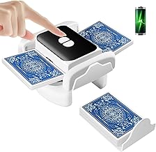 Rechargeable Automatic Card Shuffler for 1-2 Decks, Low Noise & Portable Electric Card shuffler Machine for Poker, Blackjack, UNO, Texas Hold'em, Skip-Bo, Phase 10