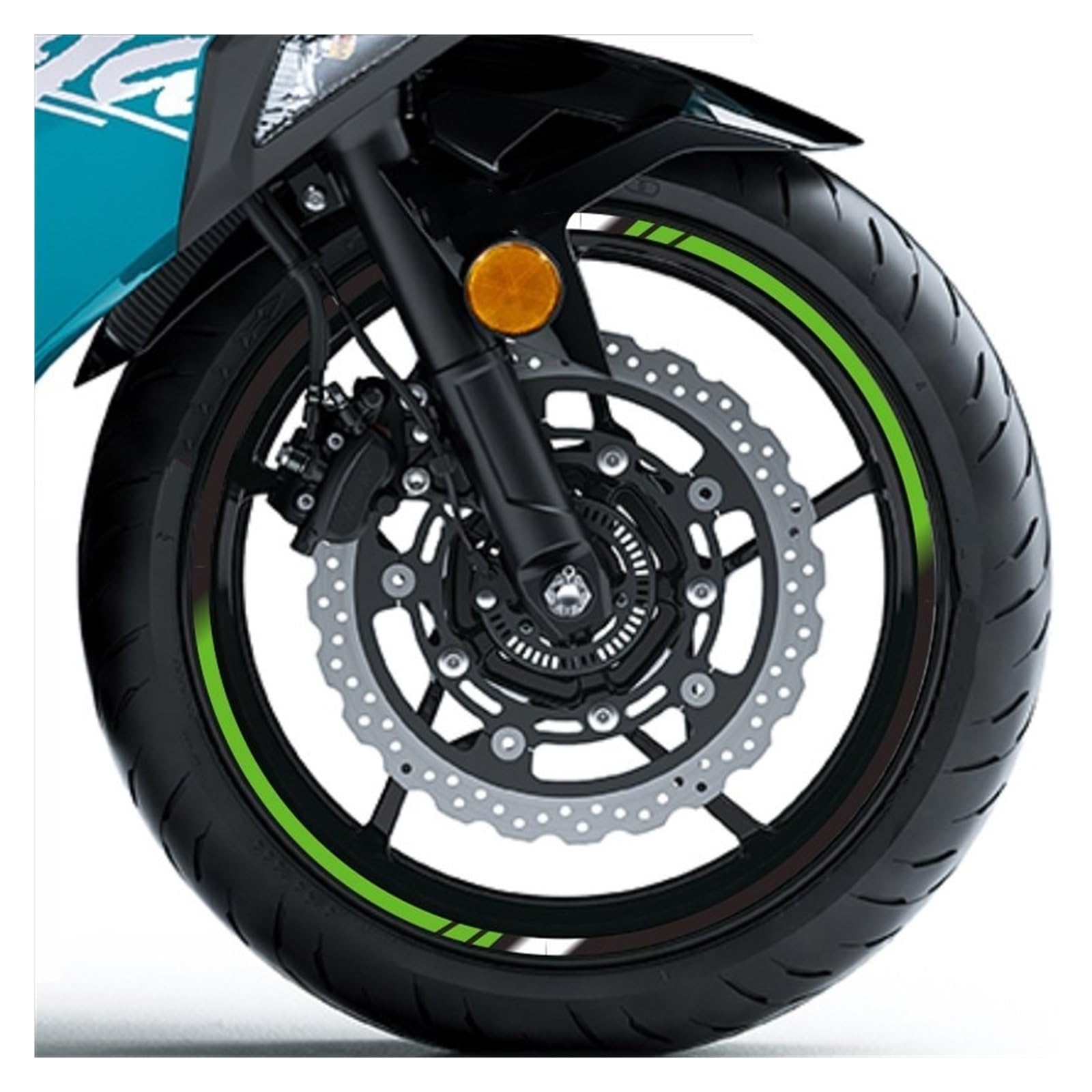 for for Z650 for Z750 for Er6n for Z1000 for Z800 for Ninja400 for Ninja300 Reflective Motorcycle Wheel Stickers(7)