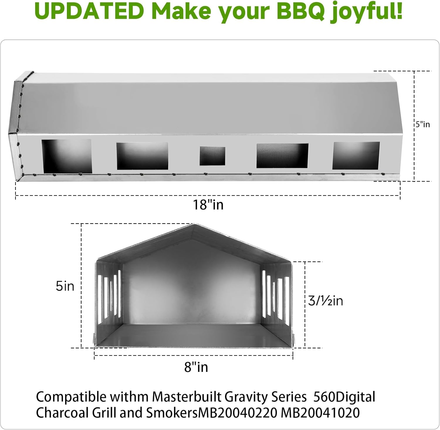 Dgavxa| Upgrade Heat Manifold for Masterbuilt Gravity Series 560 Digital Charcoal Grill Replacement, 9904190038, MB20040220 MB20041020 MB20041023 Replacement Part Heat Plates Cover with Base