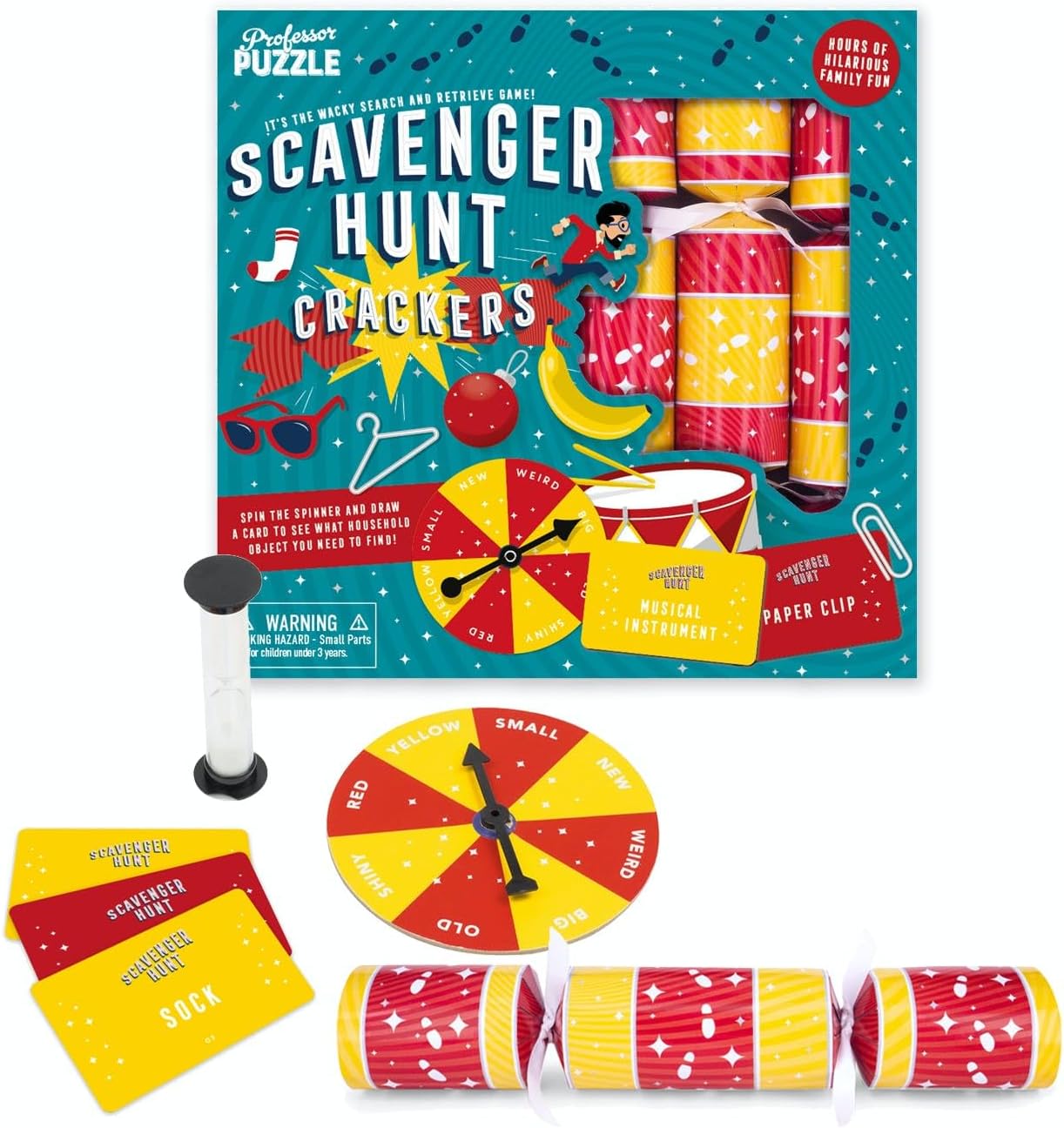 Celebration Crackers Professor Puzzle Eco Christmas Crackers with Scavenger Hunt Game, Family