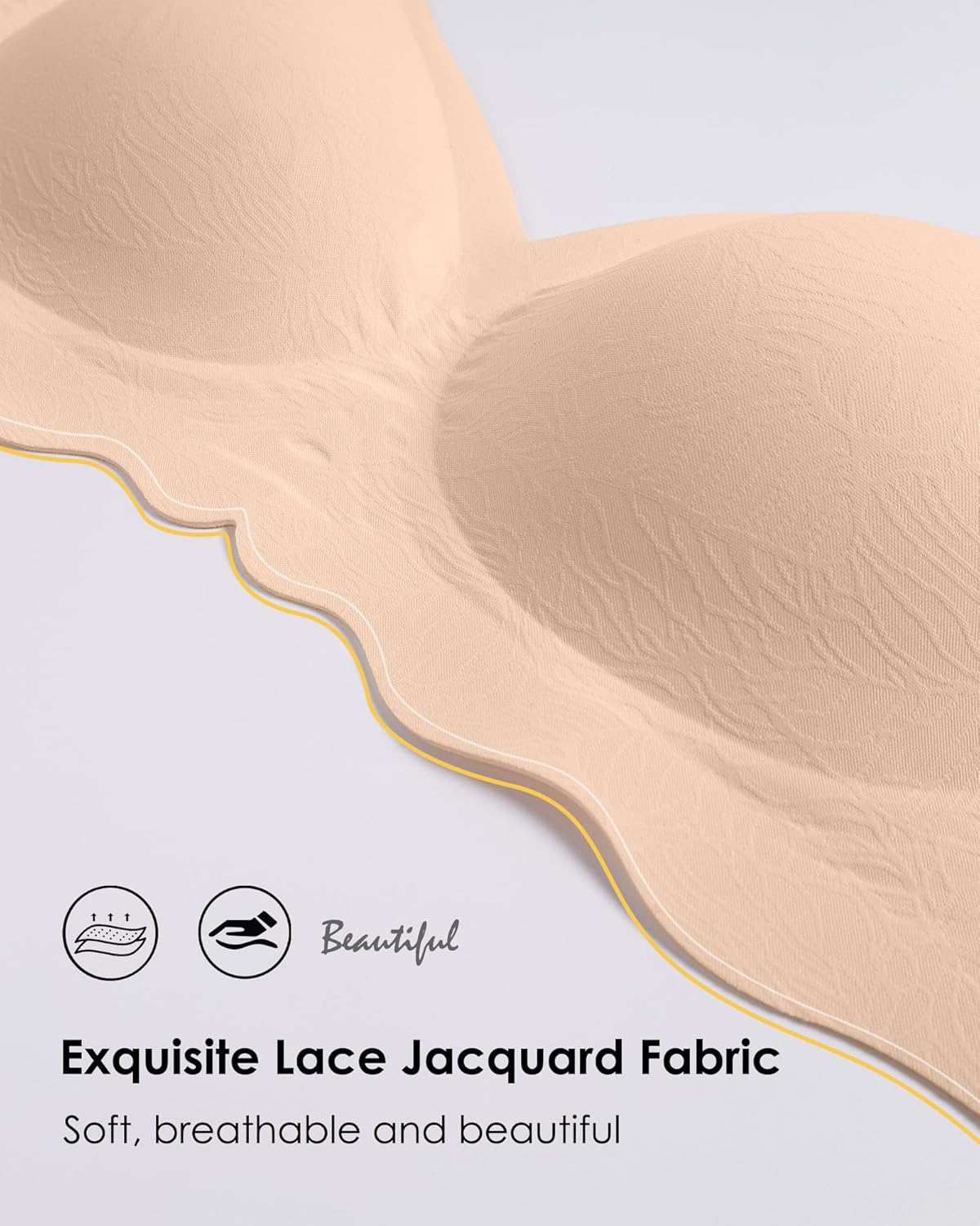 HORISUN Seamless Bra Womens Push Up No Underwire Lace Support Full Coverage Bra - Image 4