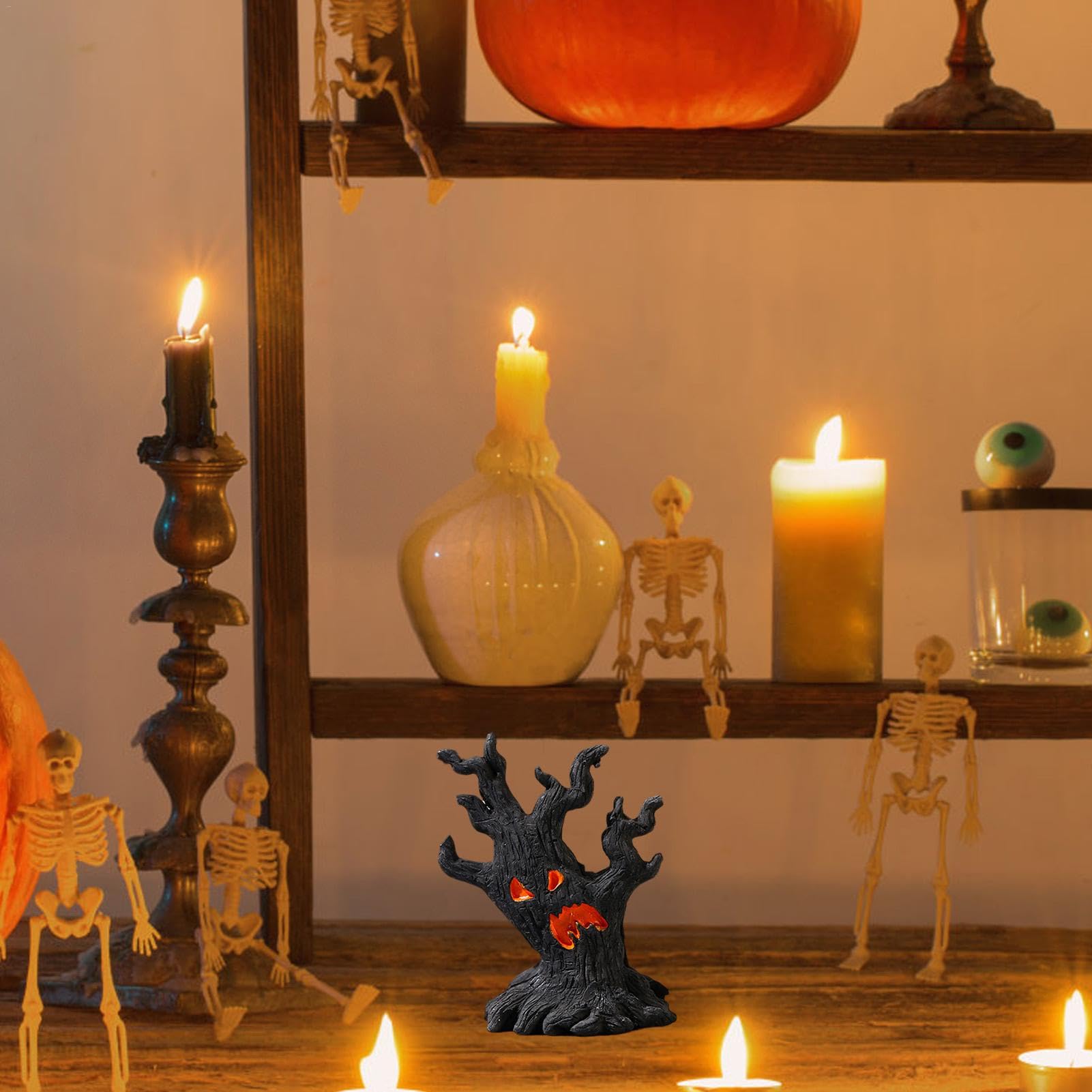 Amazon.co.jp: ハロウィンの木の樹皮の顔 - ハロウィーンの木の飾り