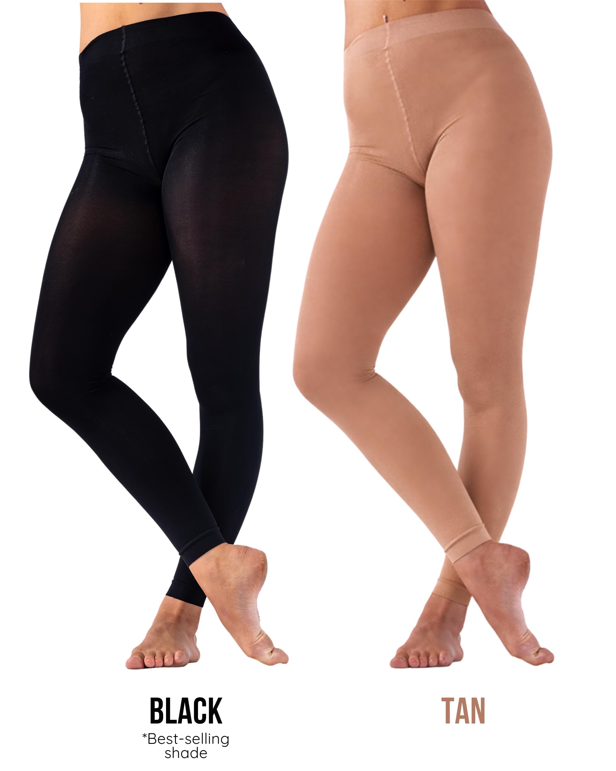 Medias de baile sin pies 70 denier negro marrón opaco mallas para mujeres niñas