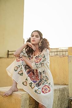 Buy Shyamuk Couture Western Dress for Women | Cotton Floral Printed Embroidery Above Knee Length Indo-Western Stylish Dress for Girls | Designer Casual Short Midi Dresses | Cream, L at Amazon.in Buy Shyamuk Couture Western Dress for Women | Cotton Floral Printed Embroidery Above Knee Length Indo-Western Stylish Dress for Girls | Designer Casual Short Midi Dresses | Cream, L at Amazon.in