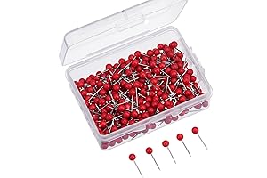 Map Tacks Push Pins Small Size 300 Packs Red 1/8 Inch, Ideal Office School Supplies