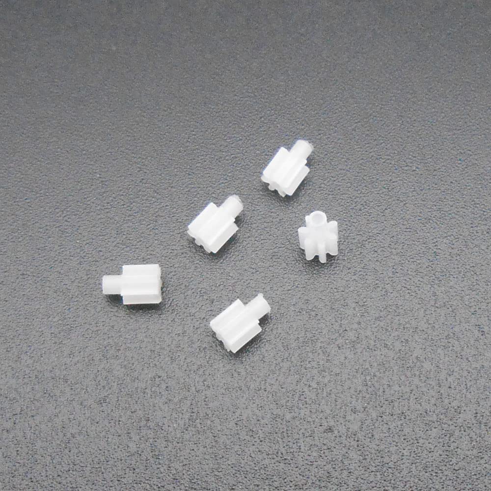 Shaft Pinion 20pcs 0.3 Module 7 Teeth Plastic Convex Spur Gear 0.3M 7T Step Straight Teeth Gear 0.75mm Inner Hole 2.7x3.9mm Spur Gear Motor Transmission