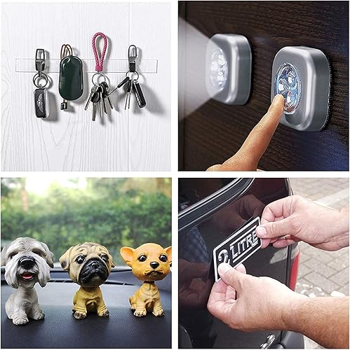 Miniatura 7 de GLUIT Kit de solución para colgar de alta resistencia, paquete de 6 ganchos grandes adhesivos (22 libras) y cinta de doble cara de 20 pies