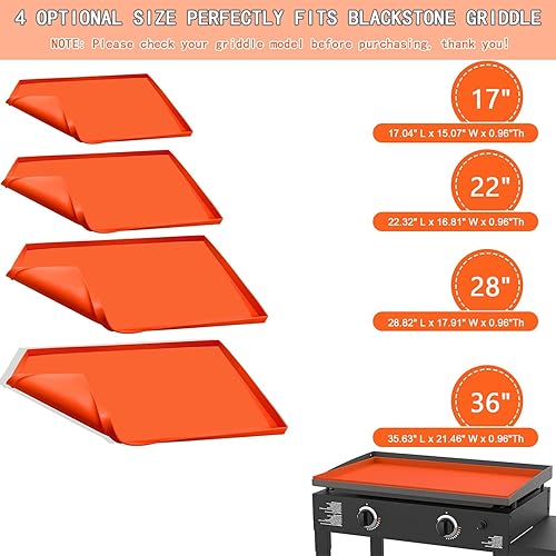 Miniatura 7 de Gearmatte - Tapete de silicona de 22 pulgadas para parrilla Blackstone de 22 pulgadas, cubierta de silicona resistente de grado alimenticio, protege