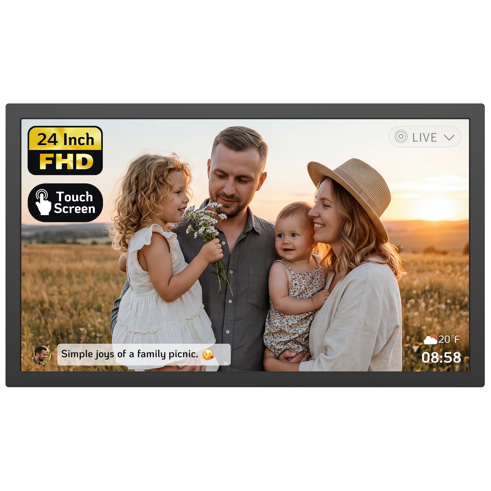 Amazon | NexFoto 24インチ タッチスクリーンデジタル写真フレーム L