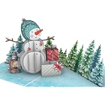Liif Christmas Snowman 3D Pop Up Christmas Card, Holiday Card