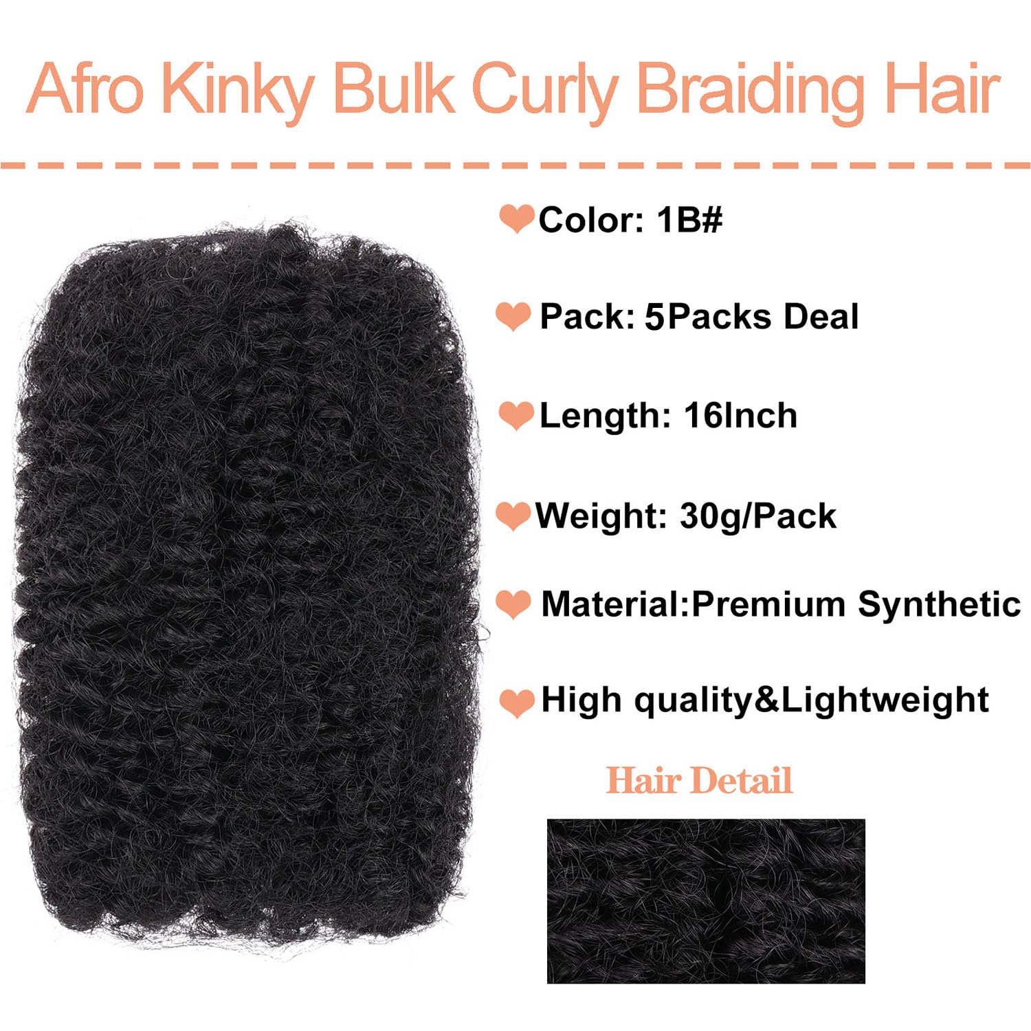 Mscat 16 Inch 5 Bundles Afro Kinky Curly Braiding For Spring Twist Hair Dreadlocks Extensions Repair Locs - Image 2