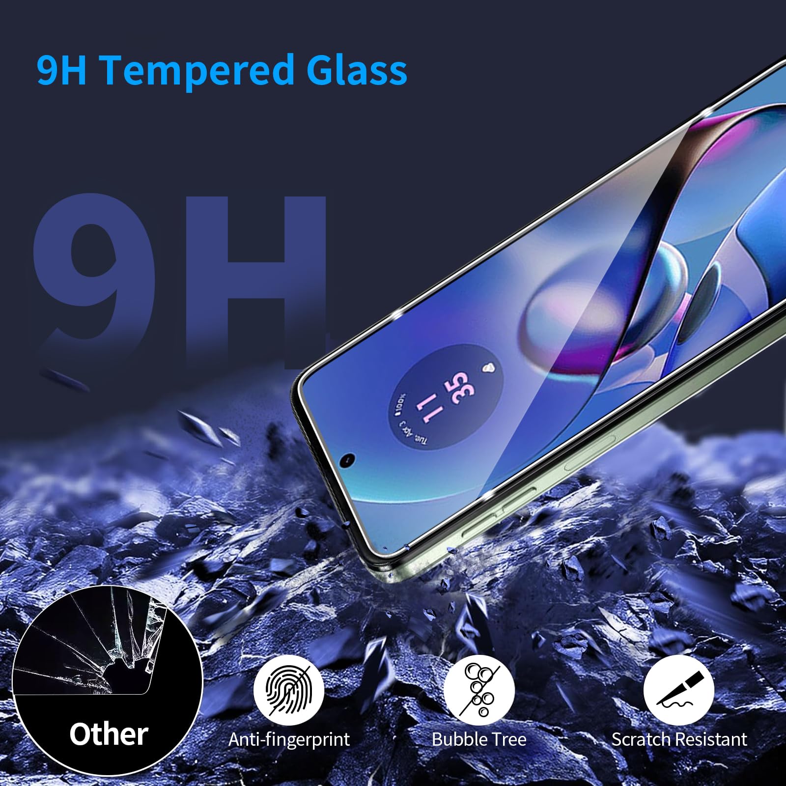 Smartect Vetro Temperato [3 Pezzi] Per Motorola Moto G54 5G, Pellicola Protettiva HD 9H Anti Graffio, 0.3mm Ultra Trasparente, Anti Impronte, Senza Bolle
