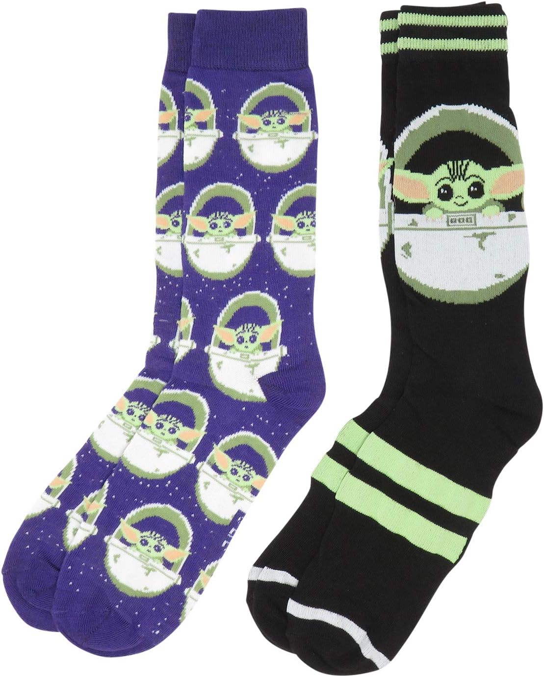 Star Wars The Mandalorian The Child Baby Yoda Pod Women's 2 Pack Crew Socks