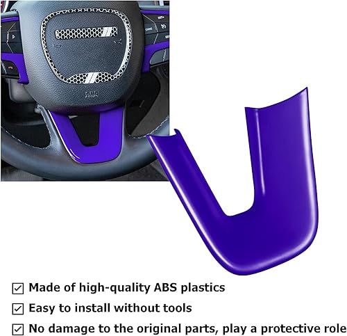 Miniatura 4 de Bonbo Kit de decoración de accesorios interiores para cubierta de volante para Dodge Challenger Charger 2015-2021, para Dodge Durango 2014-2021 3