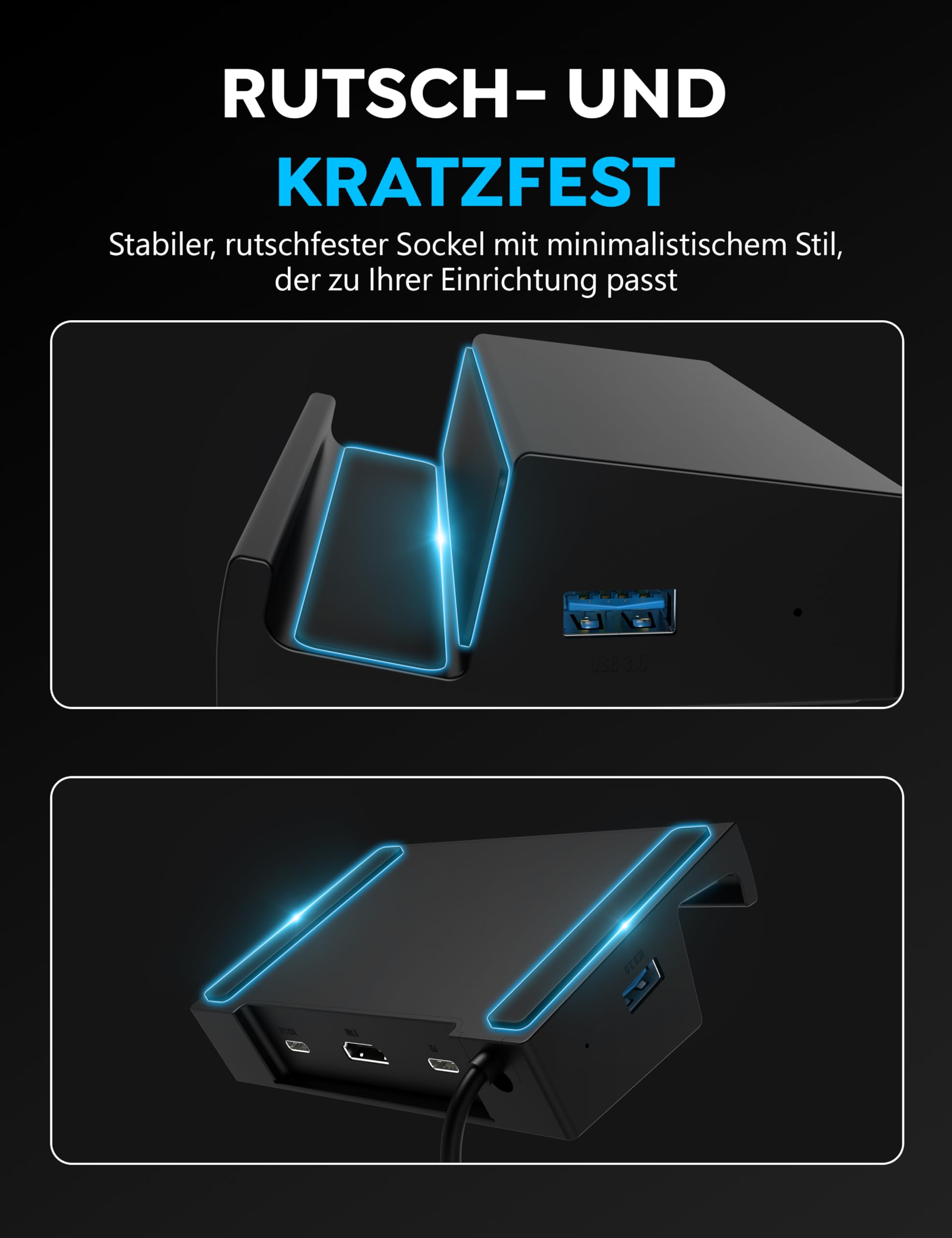 SABRENT Docking Station für Steam Deck, 6-in-1 Steam Deck Dock mit HDMI 4K@60Hz, USB-C 95W PD 3.0 Schnellladung, Triple USB hub 3.0, 1 USB C Anschluss Entwickelt für Valve Steam Deck (DS-SD6P)