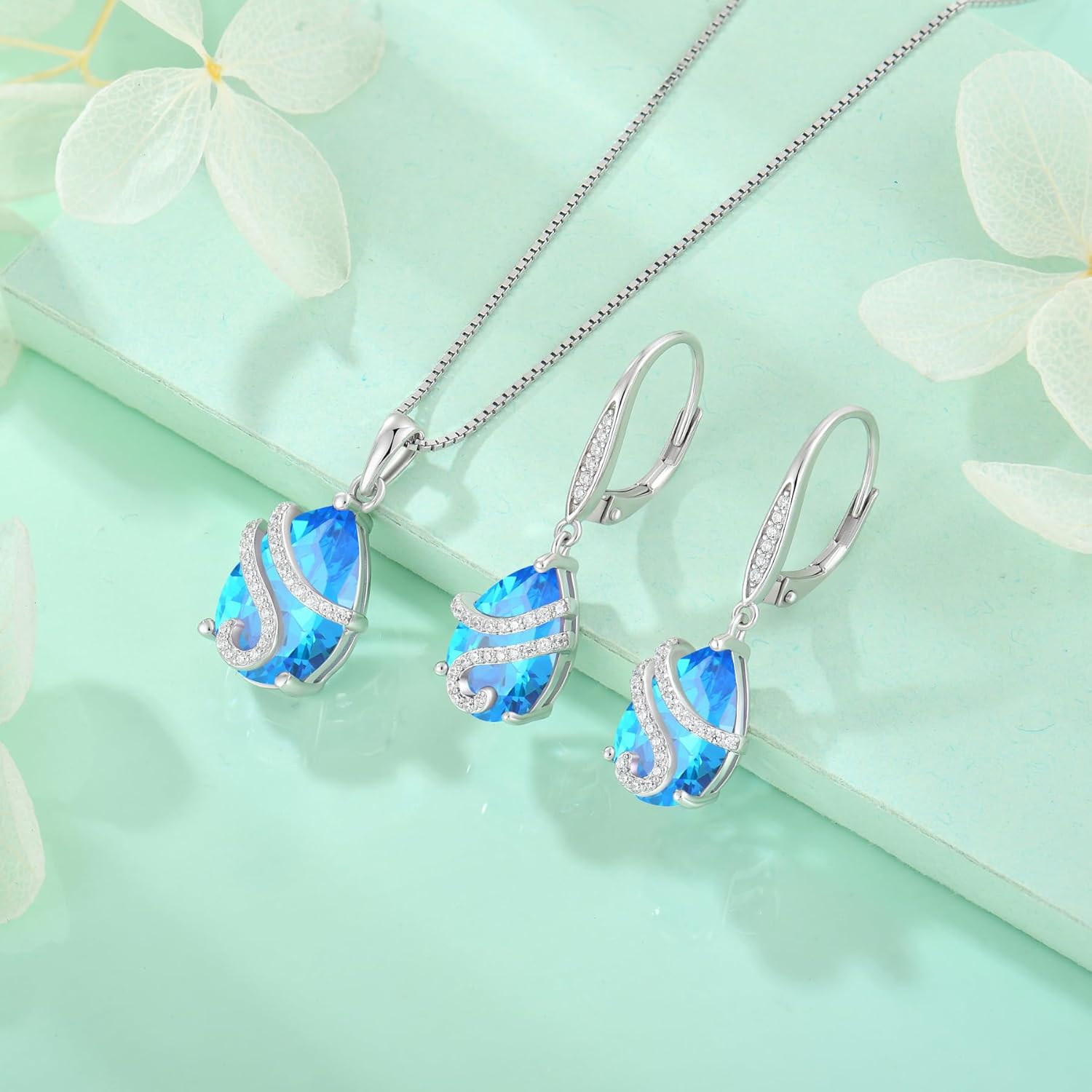 STARCHENIE Birthstone Necklace for Women 925 Sterling Silver Pear Cut Teardrop Pendant Necklace Jewelry Gift - Image 5