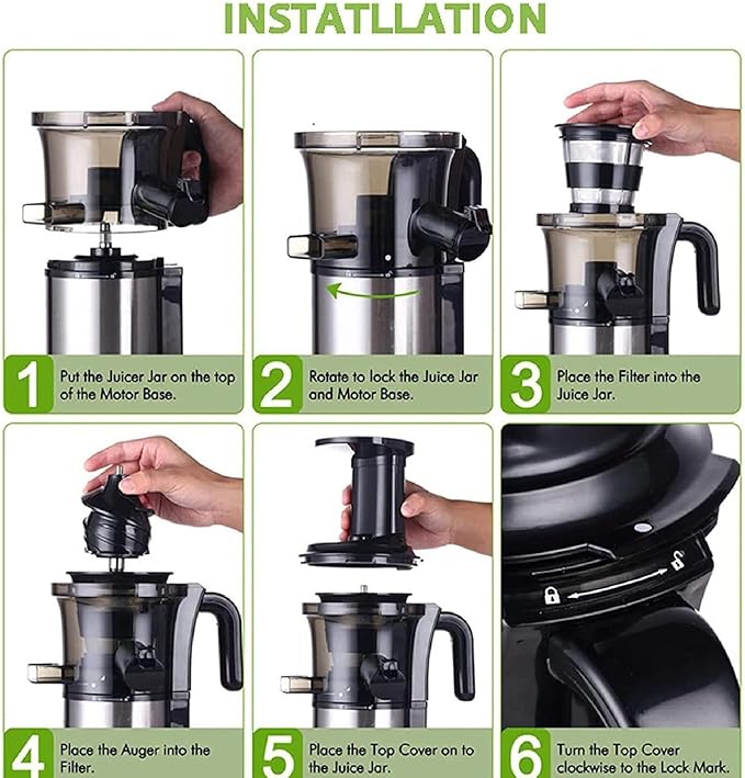 Extractor de Jugos Prensado en Frío 200W Motor Silencioso Compacto y Fácil de Limpiar miniatura 5