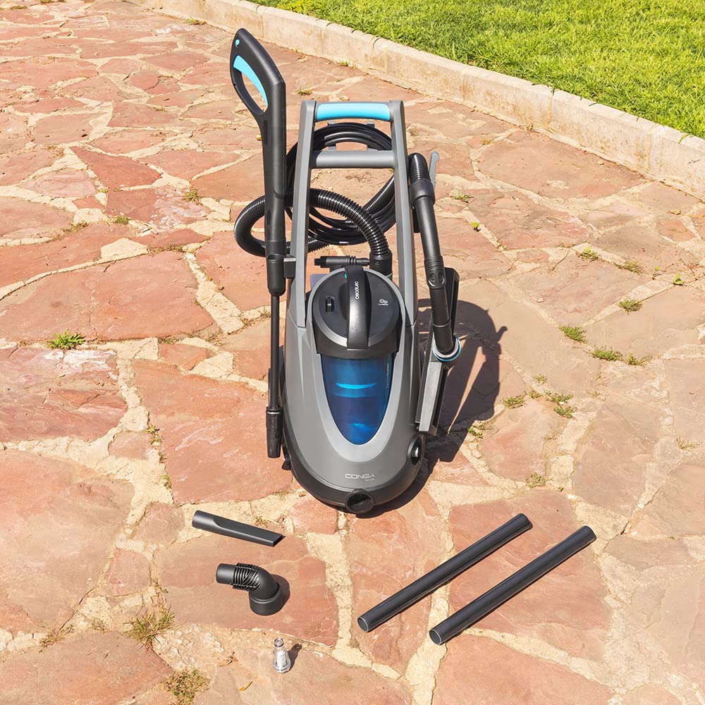Cecotec Hidroaspirador Conga Triton 4000 UltraClean. 1500 W, 4 en 1: Función Hidrolimpiadora, Aspirador de Sólidos y Líquidos y Sopladora, 120 Bar, Poder Succión 15 kPa, Negro, Azul, Gris.