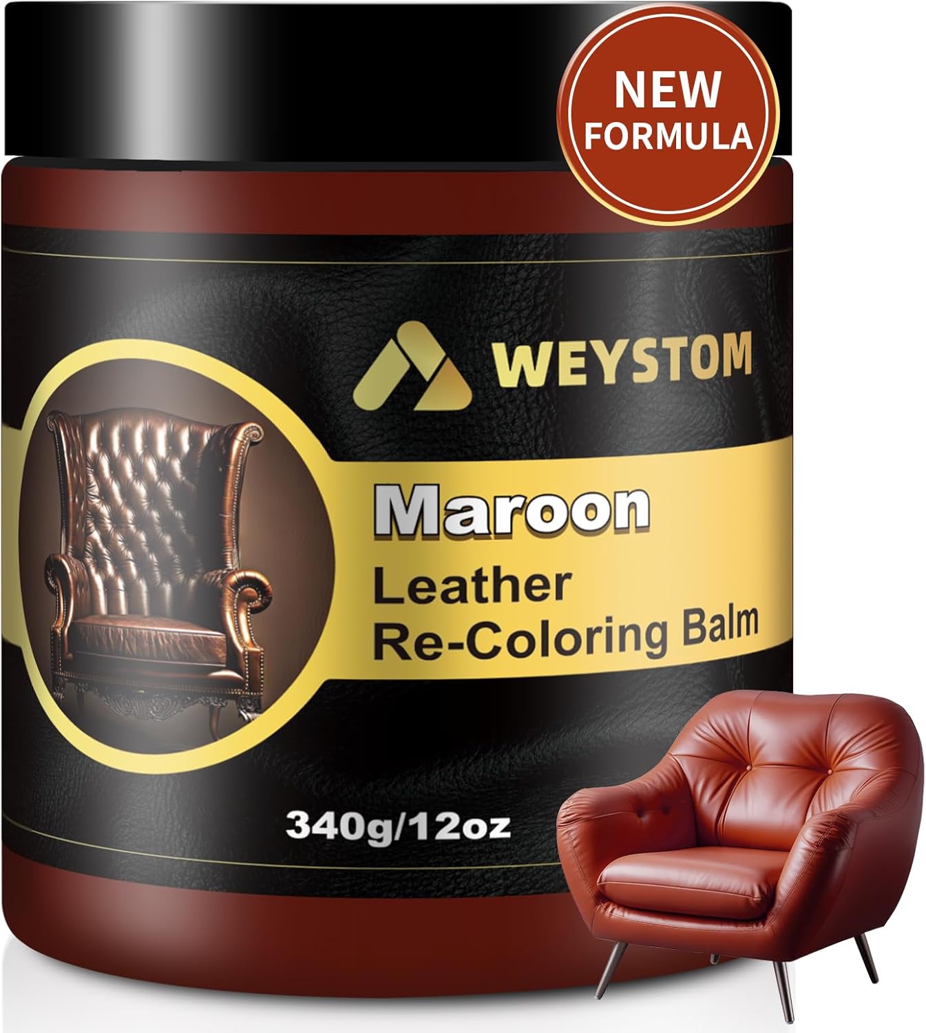 Leather Recoloring Balm, 12oz Large Size Leather Dye, Color Restorer, Scratch Repair, Furniture & Couch Restorer Kit, Repair Kit for Furniture(Light Brown)