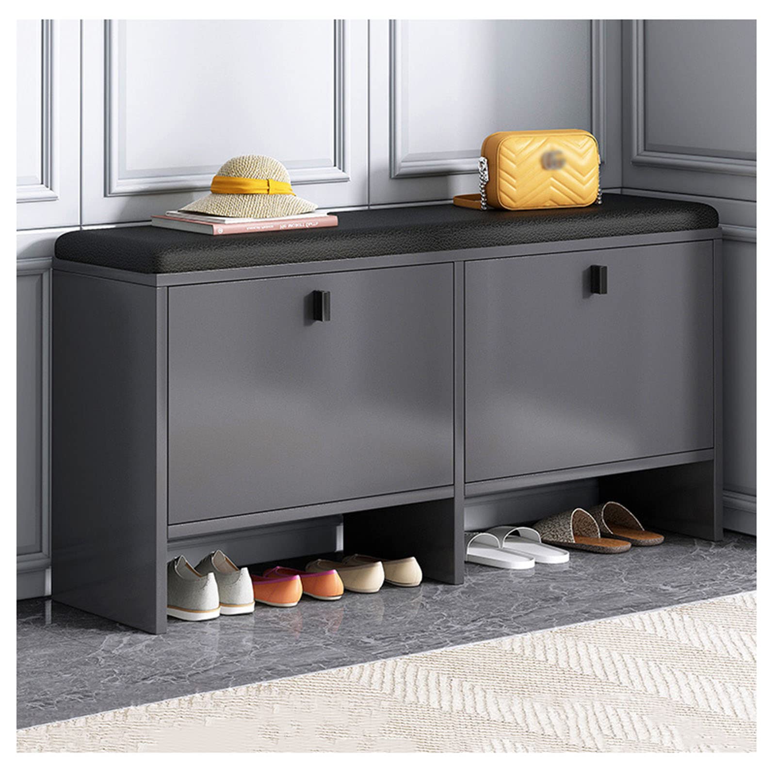 Tabouret de rangement pour entrée étroite afin d'éviter le désordre de chaussures