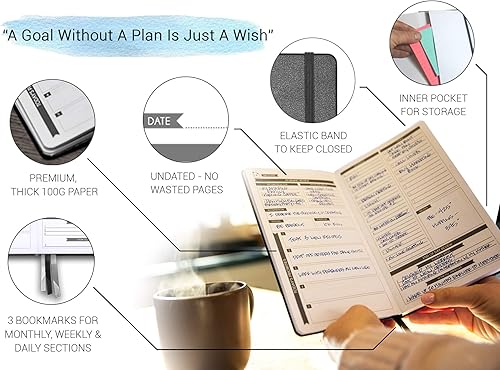 Miniatura 2 de Panda Planner - Agenda diaria 2023, organizador de 90 días para objetivos, gratitud y concentración, agenda semanal y mensual, agenda sin fecha