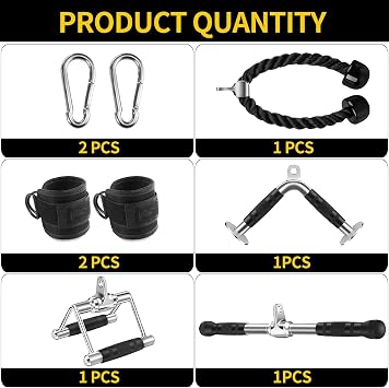 Cable Machine Attachment, LAT Pulldown Attachments, Home Gym Accessories, Triceps Pull Down Attachment