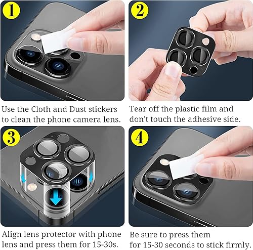 Miniatura 6 de Protector de lente de cámara para iPhone 14 ProiPhone 14 Pro Max, cubierta de vidrio de metal templado HD, accesorios de película, modo de disparo
