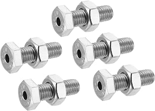 MECCANIXITY M10x30mm Hollow Screw Bolts External Hexagon Fasteners with Nuts, 304 Stainless Steel Pack of 5