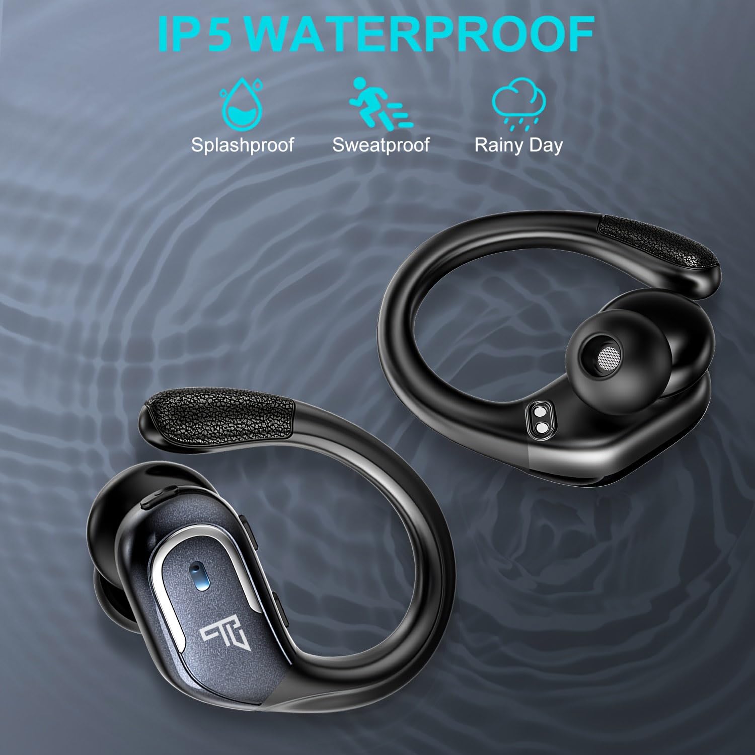 FEEGAR Sport Kopfhörer Kabellos Bluetooth 5.4 mit Noise Cancelling Mikrofon, 70 Stunden Akkulaufzeit, In-Ear, IPX5, starker Bass, rauschfreie Telefonate