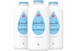 Johnson's Baby Powder, Pure Cornstarch, Aloe & Vitamin E, (Pack of 3)