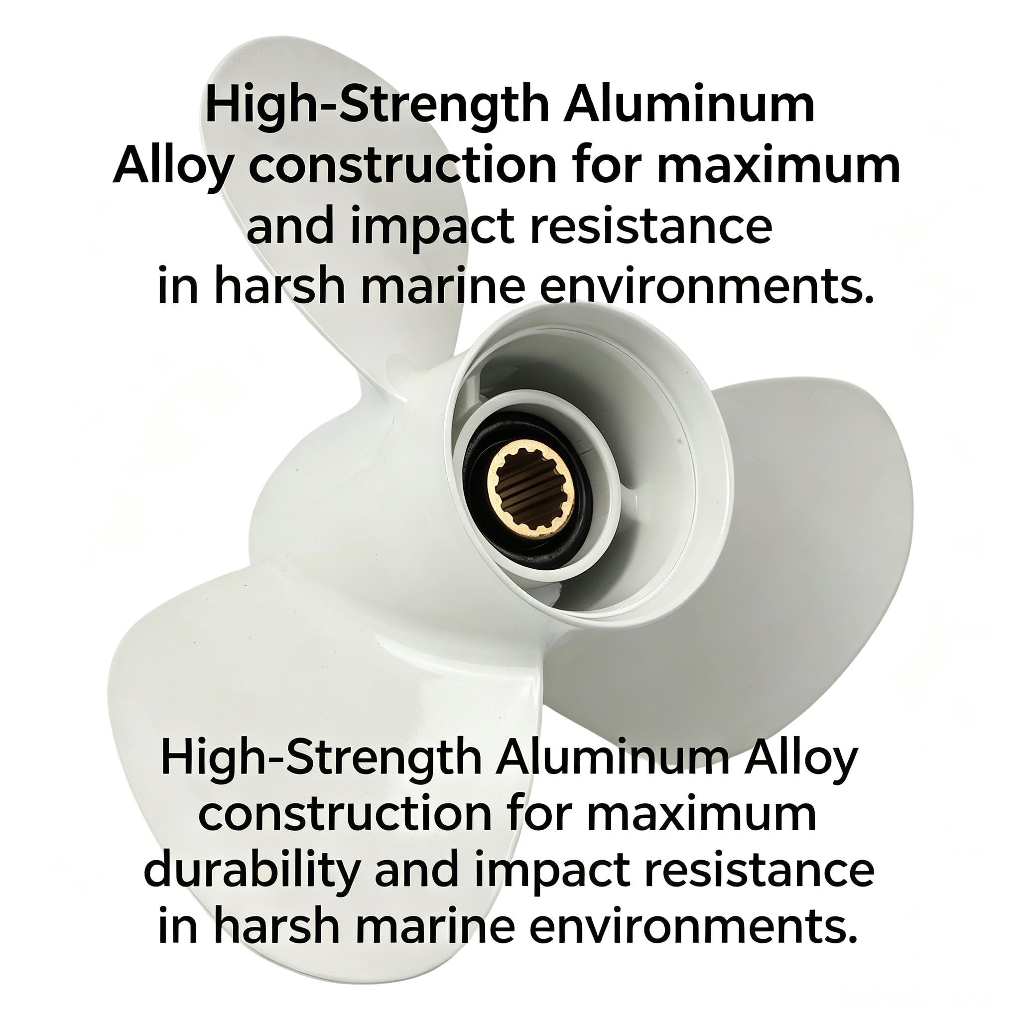 Hélice de aluminio para barco de 11 1/8 x 13 pulgadas para motores fueraborda Yamaha 25-60HP Diseño de 3 cuchillas Parte de motor de rendimiento marino compatible con múltiples modelos 663