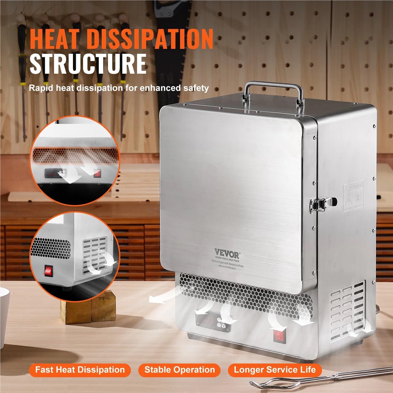 Forno di fusione elettrico da 1500 W, temperatura massima 2192 ℉, acciaio inossidabile, argilla metallica, tempra del metallo fai da te, smaltatura su ceramica