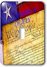 3dRose Image of Words Happy July Fourth On Constitution - Light Switch Covers (lsp_349058_1)