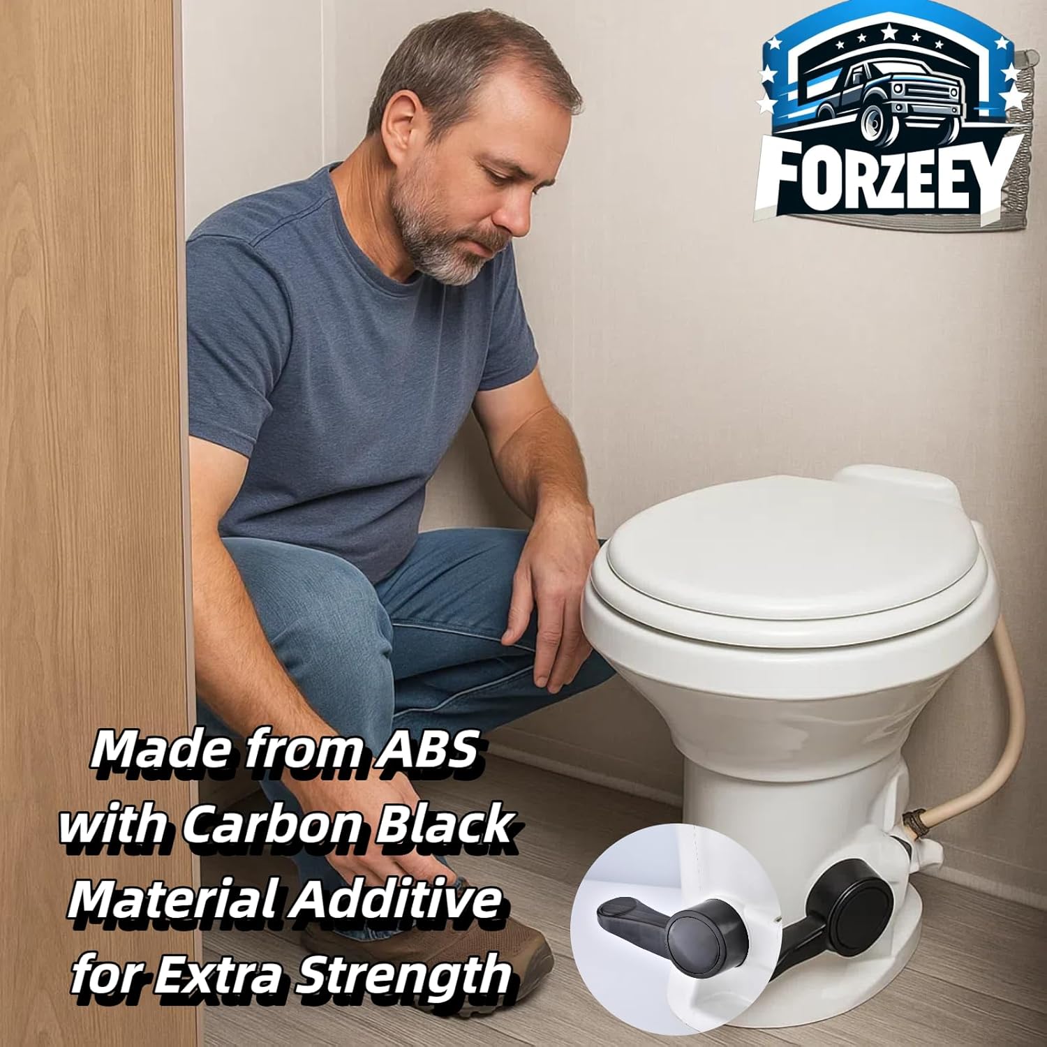 RV Toilet Foot Pedal Replacement fit for Dometic 300 310 311 320 321 Series Toilet, Durable Injection Molded Made from ABS with Carbon Black additive Compatible with Dometic RV Toilet Parts(Black)