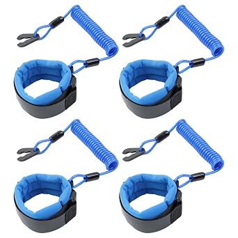 4PCS Boat Safety Key Lanyards Outboard Jet Ski Kill Switch Stop Cord Tether Emergency Shut Off Lanyard