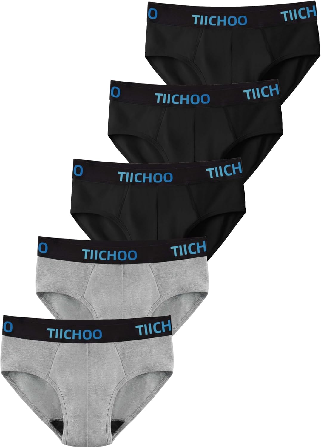 TIICHOO Boys Incontinence Underwear 30 ml Cotton Absorbent Briefs 5 Pack