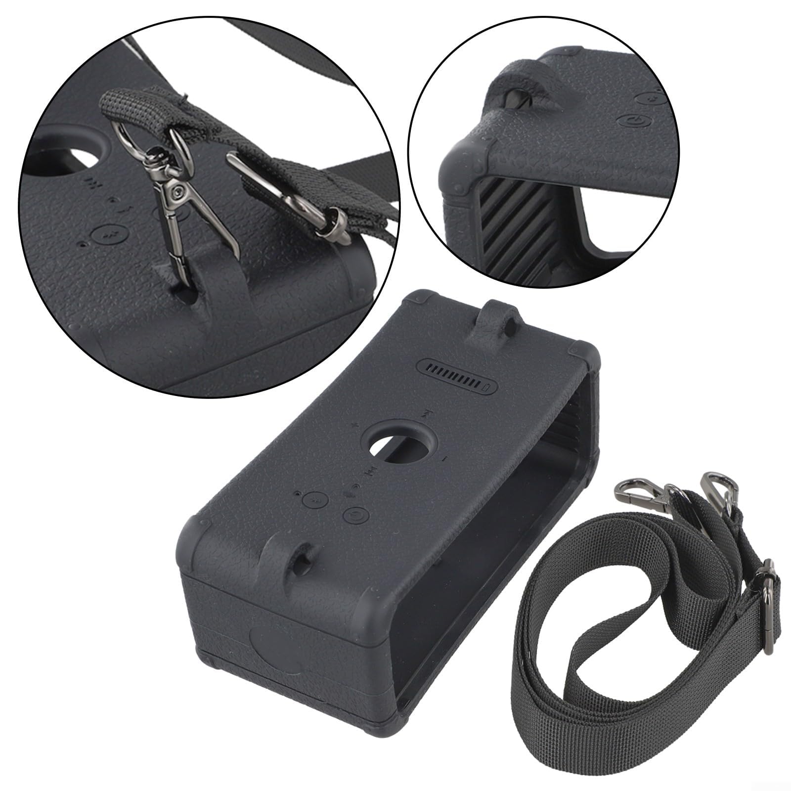 Housse en silicone conçue pour Marshall Emberton III avec bandoulière Excellente protection pendant les voyages (Noir)