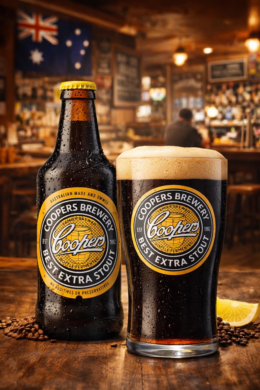 Coopers Brewery Best Extra Stout Australisches dunkles Bier, 12 Flaschen, 375ml, 6,3% Vol.