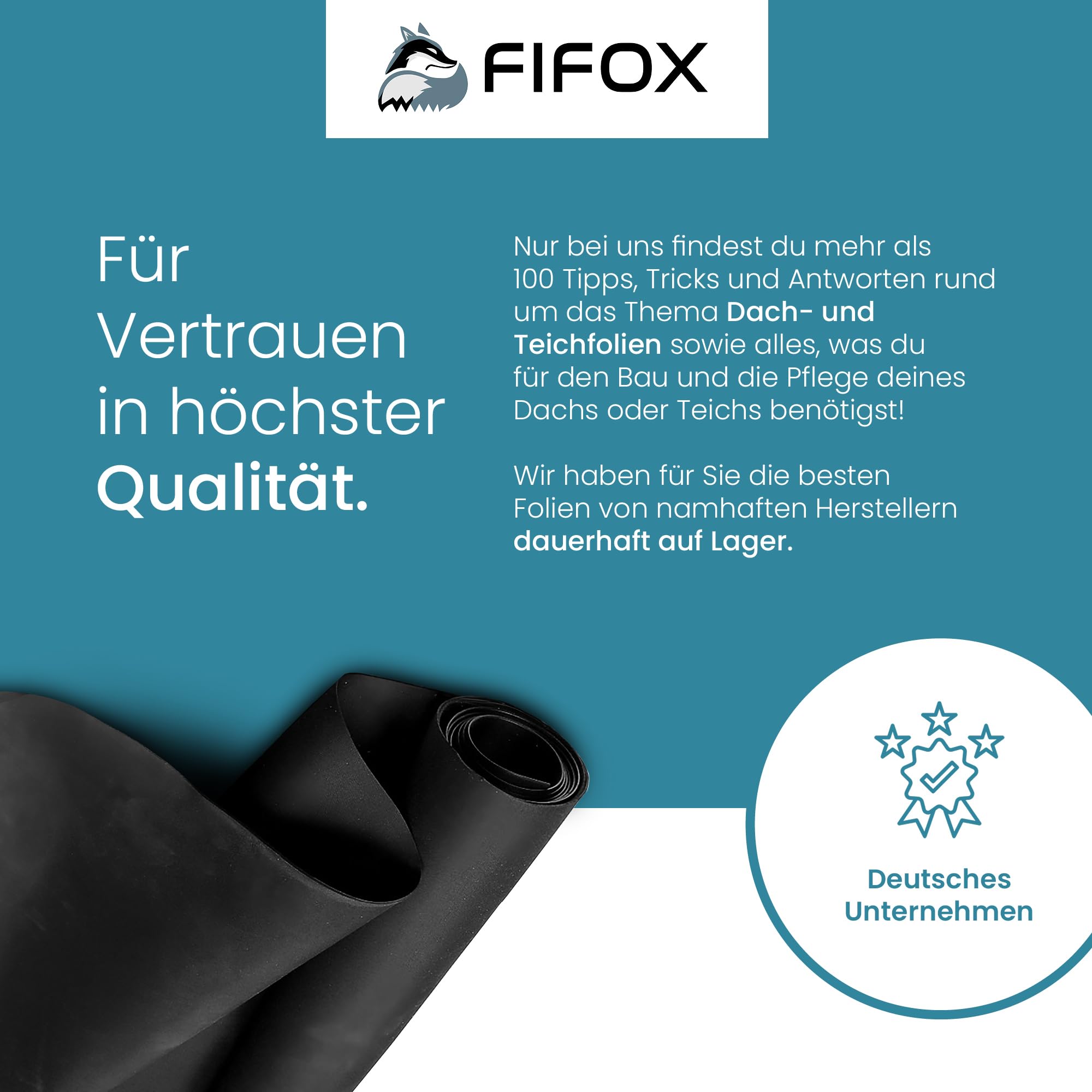 EPDM Dachfolie 1,5 mm 7,62 m x 6,5 m schwarz wasserdicht Dachabdichtung