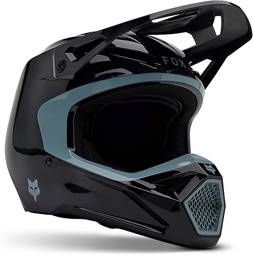 Miniatura 22 de Fox Racing Youth V1 Casco de Moto Motocross para Bicicleta de Tierra Índigo oscuro,Negro Lean,Escudo negro,Burla negra,Negro/Azul,Azul,negro, azul