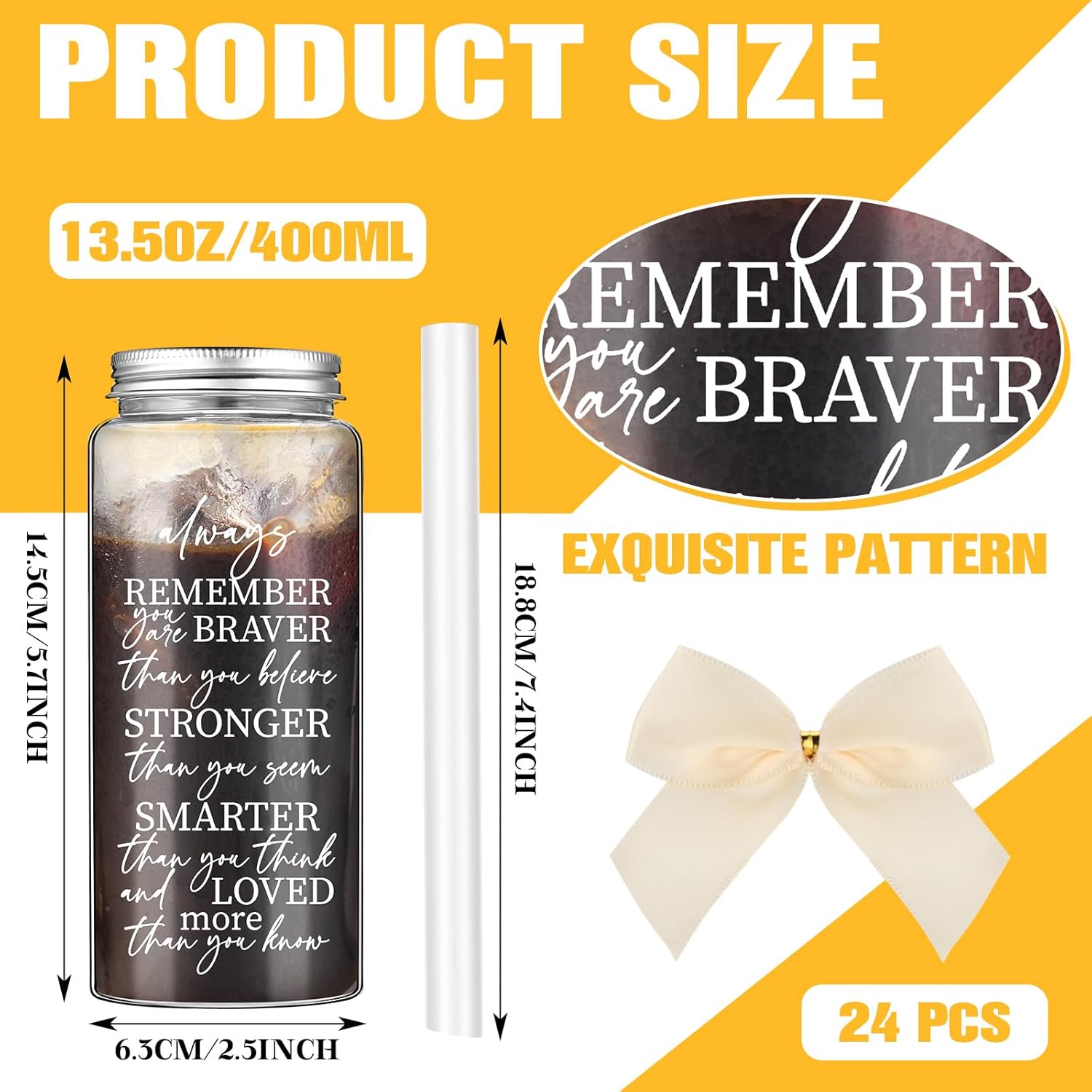 Skylety 24 Pack Employee Appreciation Gift Bulk for Women Inspirational Cups with Lid Straw Bow 13.5 oz Skinny Plastic Tumbler Motivational Team Gifts for Office Coworker Staff - Image 2