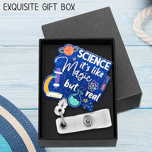 Miniatura 4 de ZBBFSCSB Carrete de insignia con clip de tiburón de metal con diseño de ciencia es como magia pero real, regalo de insignia para investigador de