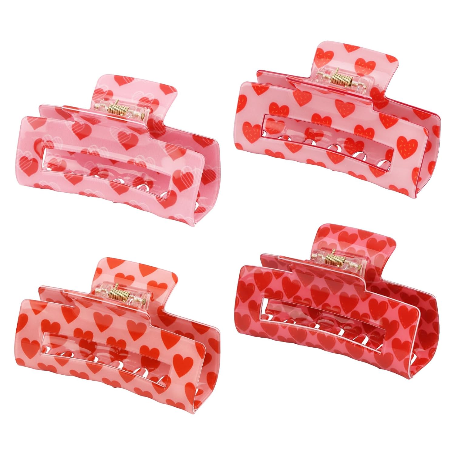 Jaciya Valentines Hair Claw Clips for Women Red Heart Hair Clips Valentines Day Decorations