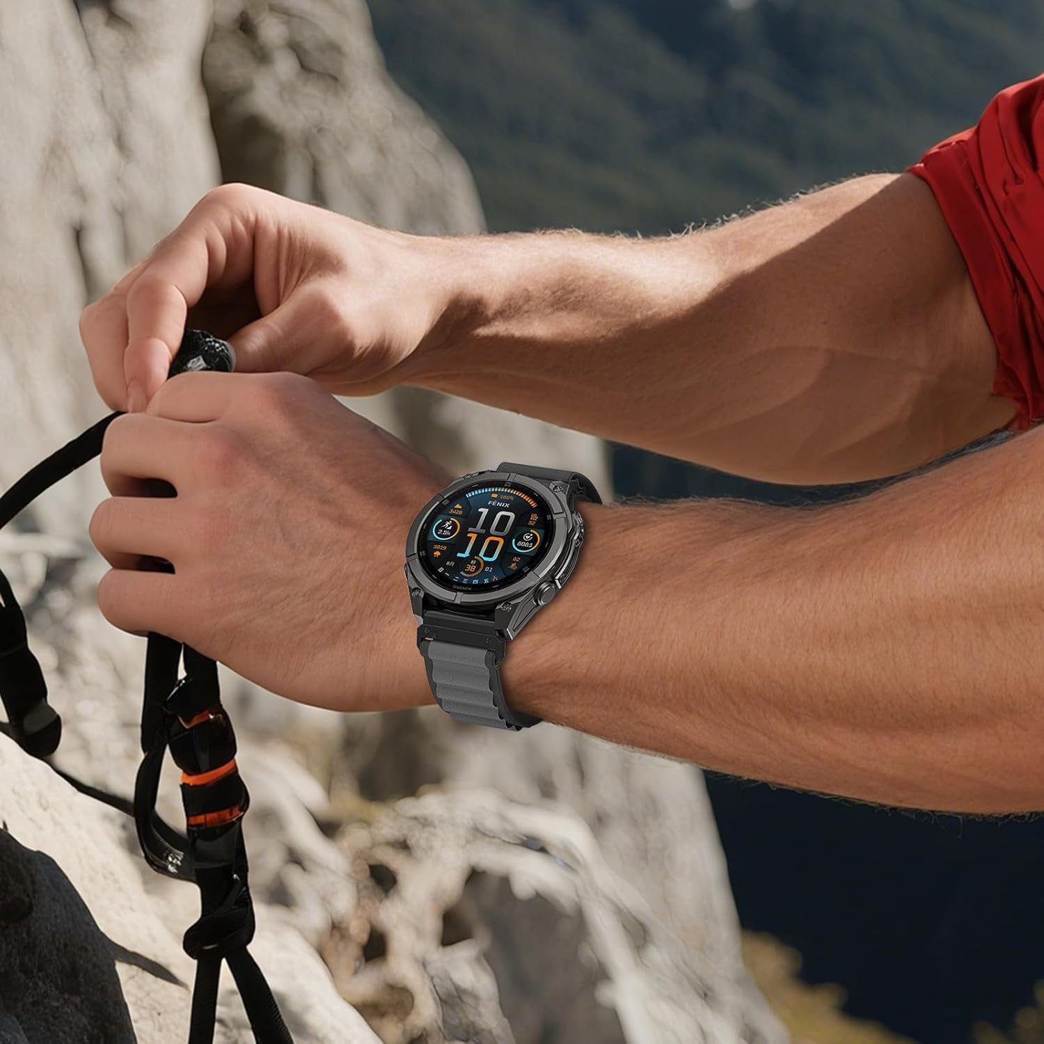 26mm Sport Nylon Watchbands Compatible with Garmin Tactix 8/Fenix 8 pro AMOLED-51mm/Fenix 7X Pro/ 6X Pro/ 5X Plus/3 HR,Quickfit Strap for Quatix 8 51mm/Enduro 3 2/Descent Mk3i-51mm/Mk2i