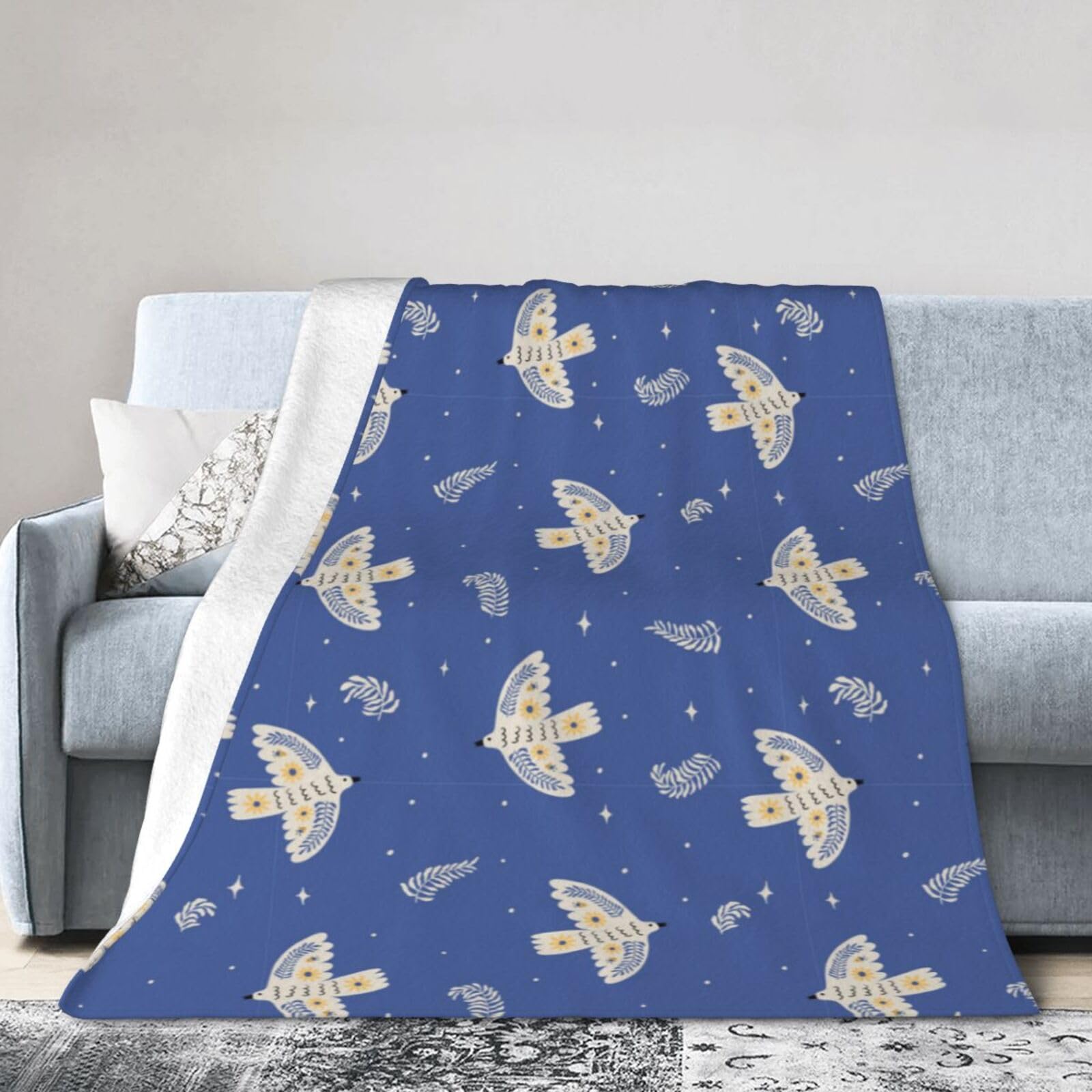 Noble Ren Retro Hip Hop And Peace Love Ultra-Soft Micro Fleece Blanket Winter Warm Soft Lannel Fleece Throw Blanket For Couch Sofa Bed 50"X40"