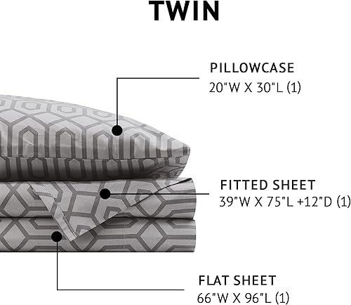 Vista 233 de Comfort Spaces - Sábanas con fundas de almohada Gris diamante