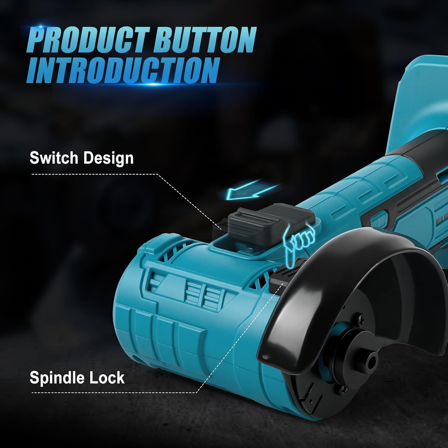 Compact Brushless Mini Angle Grinder for Makita 18V/21V Battery (Tool Only), 19000RPM Cordless Grinding Tool with 2x 3" Discs Ideal for Metal Cutting & Grinding