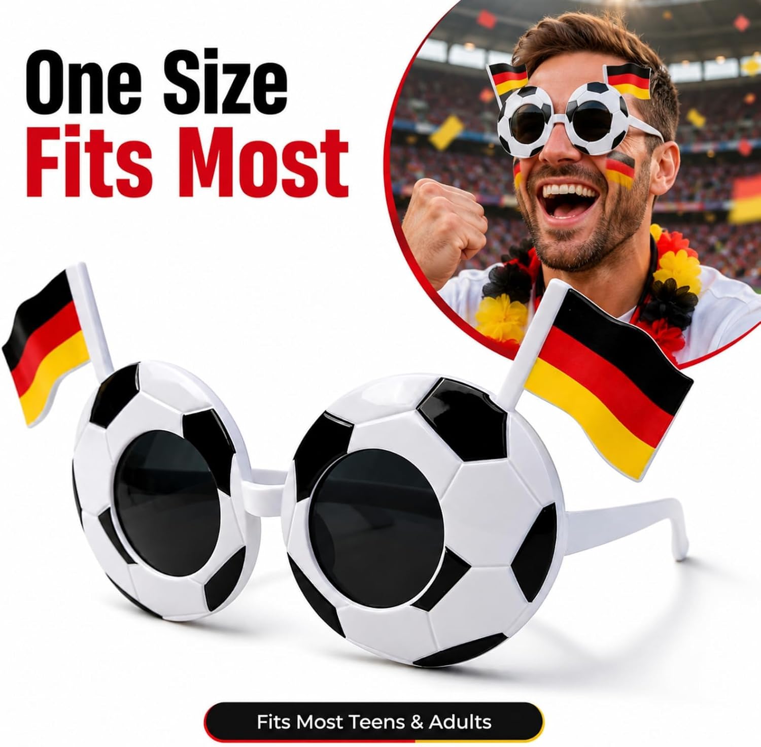 2026 World Cup Soccer Sunglasses with National Flag Prints, World Cup Themed Party Favors Decorations image 4