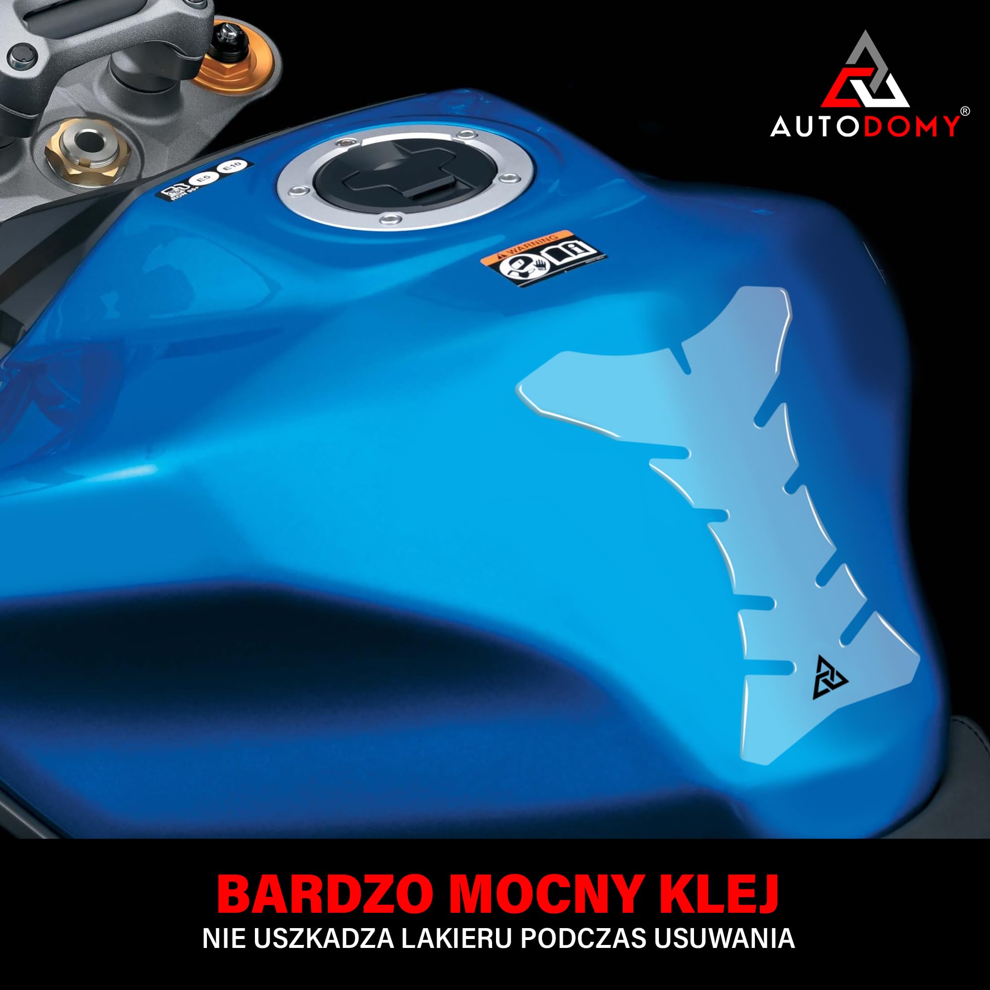 Autodomy Ochrona Zbiornika Paliwa Motocykla Węgiel Przezroczysty V2 20x14 cm | Ochrona Zbiornika Motocykla Odporna na Deszcz i Słońce | Naklejka Zbiornika Pasująca do Każdego Modelu